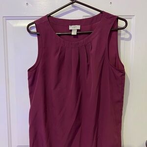 LOFT Women's Rich Purple Sleeveless Blouse